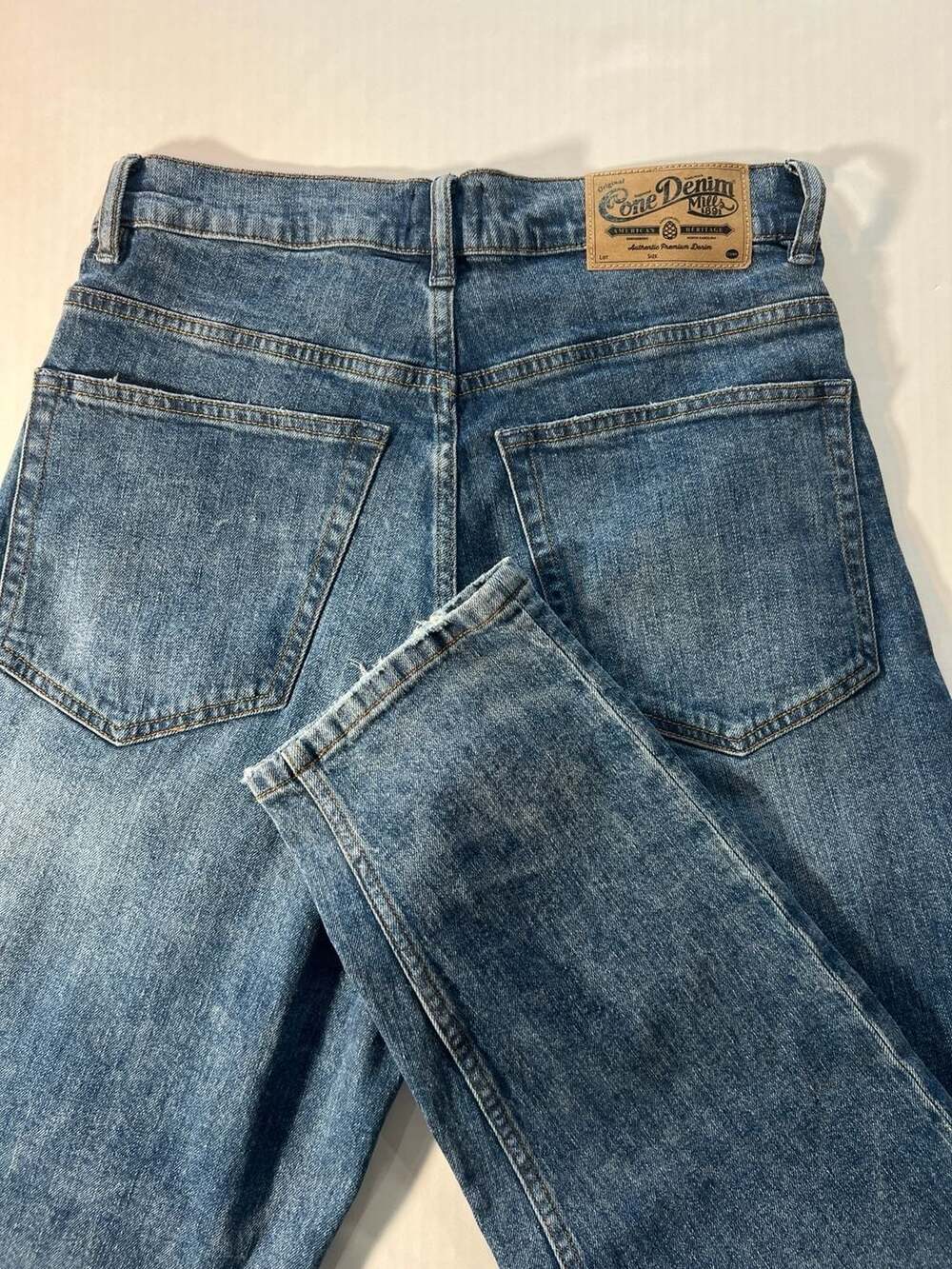 S-Gene Cone Denim Mills Button Fly Jeans, Medium Wash, Size 29 Equivalent